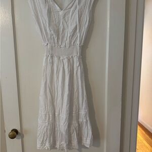 Rails White Linen Midi Dress